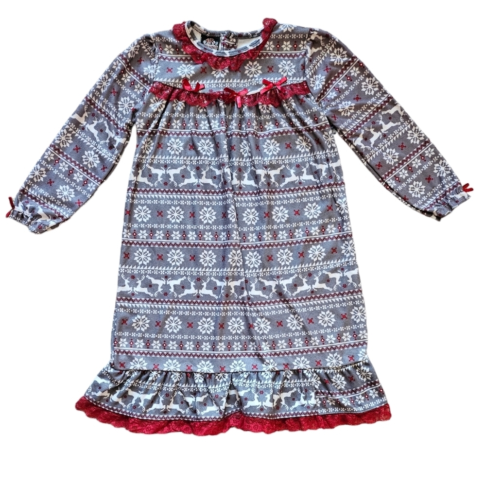 PJ'S & Presents Flame Resistant Christmas Nightgown NWT Sz.4/5